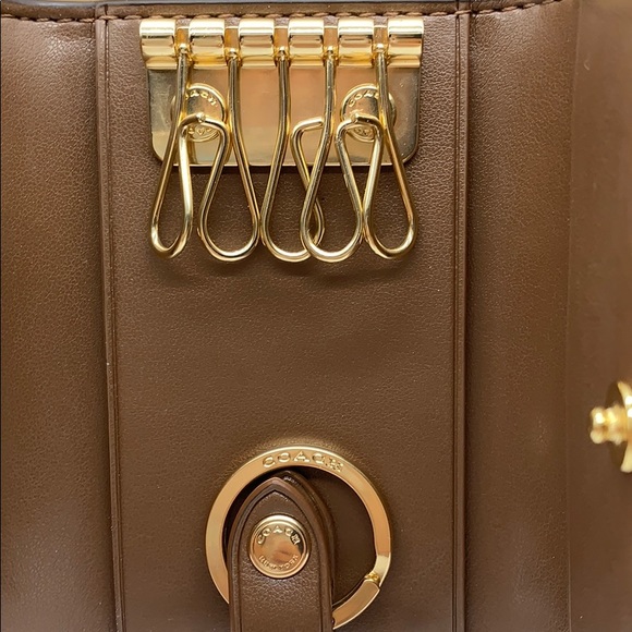 COACH Five Ring Key Case In Signature Canvas - Picture 9 of 16